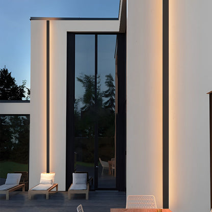 Outdoor LED Linear Wall Light, Black Long Strip Wall Sconce, IP65, Warm White or RGB