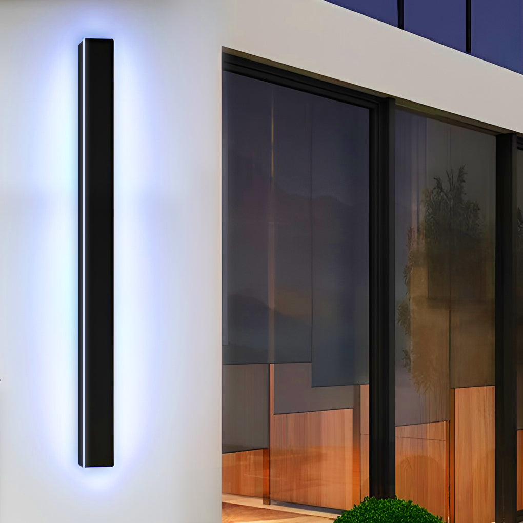 Outdoor LED Linear Wall Light, Black Long Strip Wall Sconce, IP65, Warm White or RGB