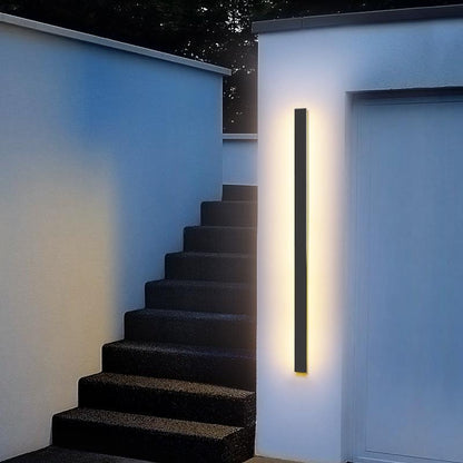Outdoor LED Linear Wall Light, Black Long Strip Wall Sconce, IP65, Warm White or RGB