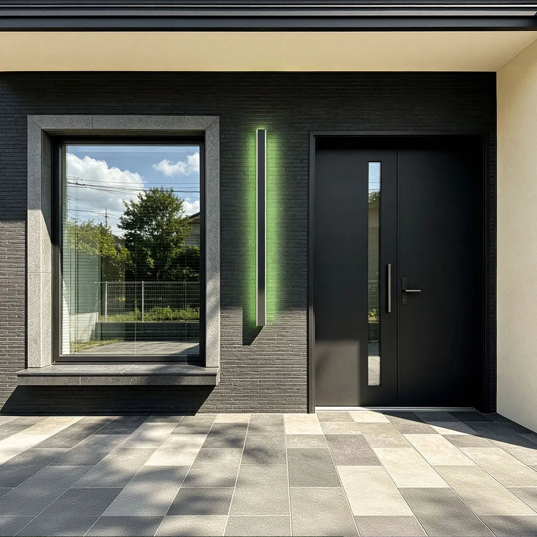 Outdoor LED Linear Wall Light, Black Long Strip Wall Sconce, IP65, Warm White or RGB