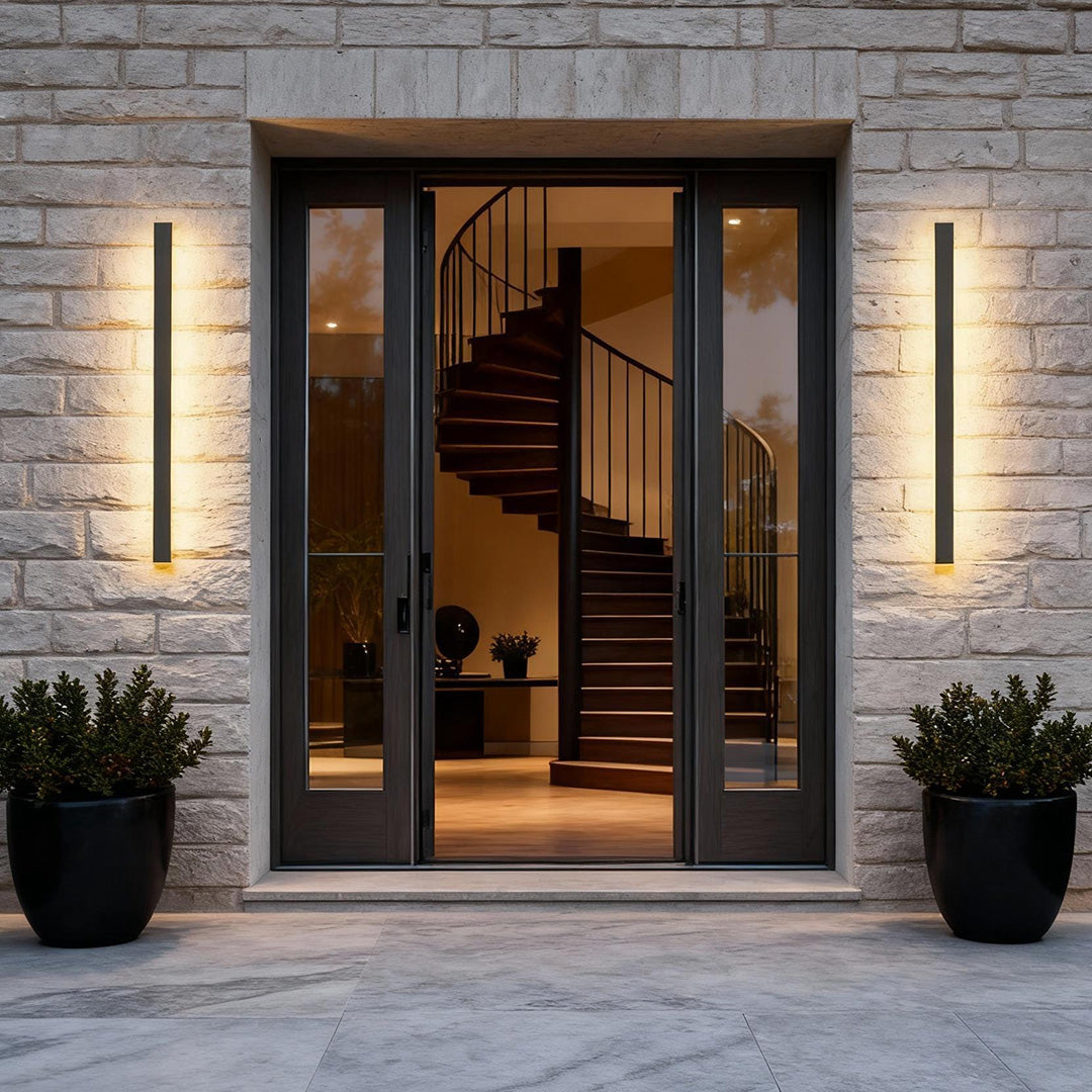 Outdoor LED Linear Wall Light, Black Long Strip Wall Sconce, IP65, Warm White or RGB
