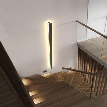 Outdoor LED Linear Wall Light, Black Long Strip Wall Sconce, IP65, Warm White or RGB