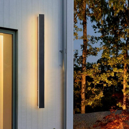 Outdoor LED Linear Wall Light, Black Long Strip Wall Sconce, IP65, Warm White or RGB