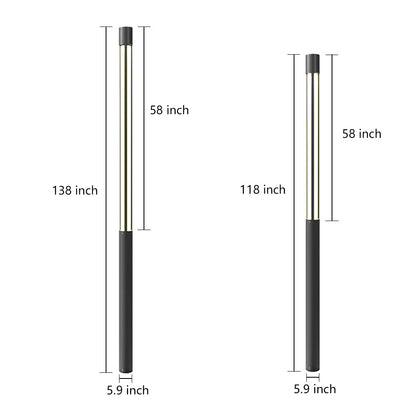 Modern Outdoor LED Bollard Light, Black Cylinder Pathway Light, 3000K Warm White, IP65