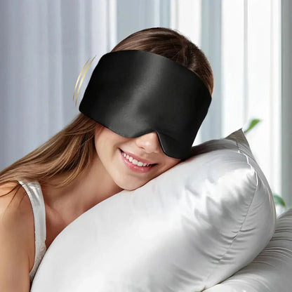 Satin Sleep Mask for Total Darkness, Full Coverage Eye Mask with Adjustable Strap