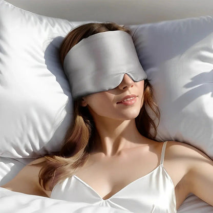 Satin Sleep Mask for Total Darkness, Full Coverage Eye Mask with Adjustable Strap
