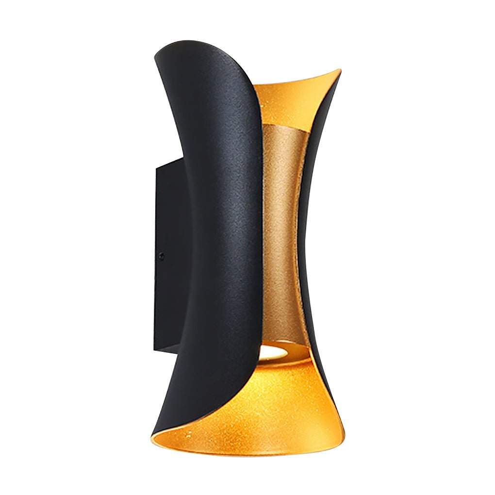 Up Down Outdoor Wall Light, Modern Curved LED Wall Sconce, 3000K Warm White, IP54
