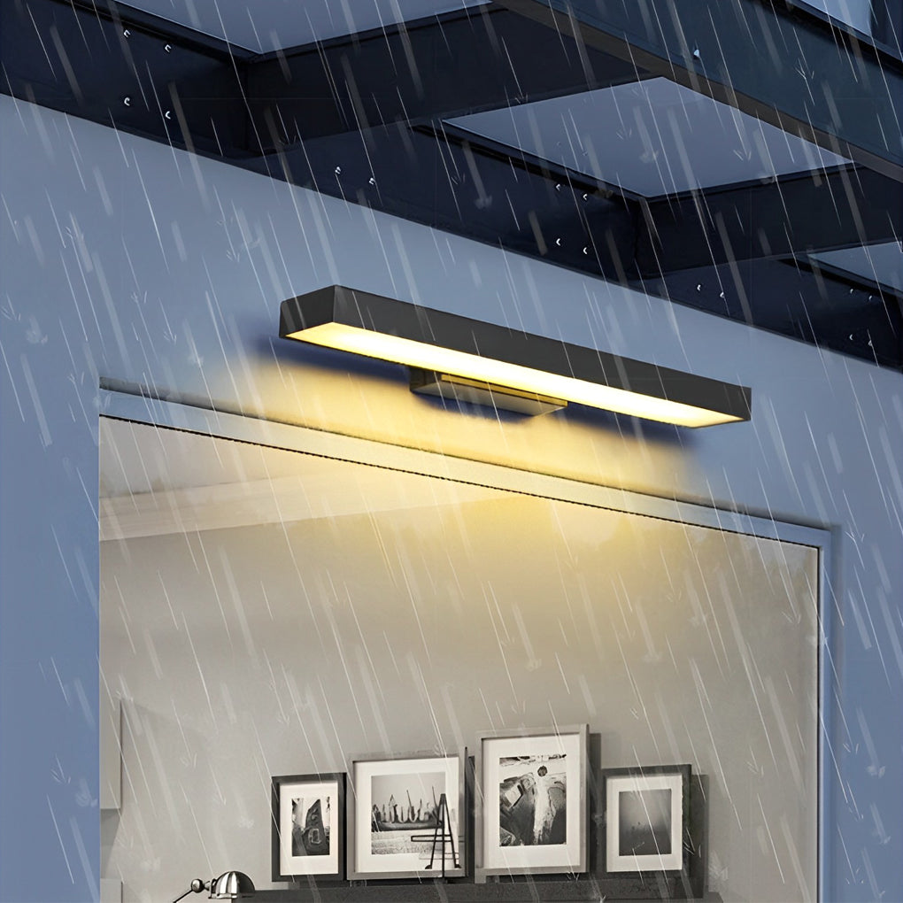 Outdoor LED Linear Wall Light, Black Stainless Steel, IP65, Optional Motion Sensor