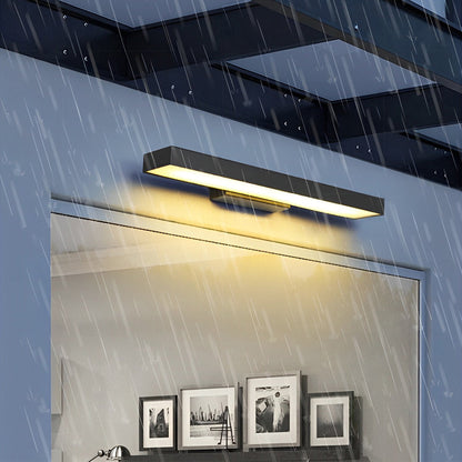 Outdoor LED Linear Wall Light, Black Stainless Steel, IP65, Optional Motion Sensor
